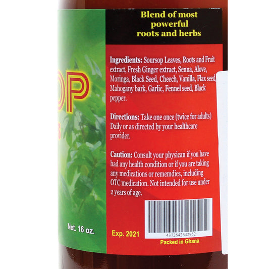 Soursop Living Bitters (Organic Herbs) 16 oz